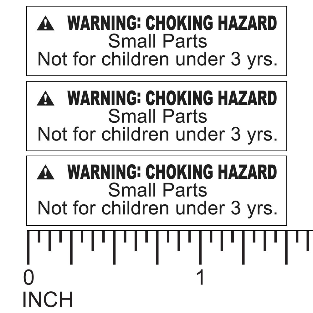 1 Roll 1000 Labels Warning Choking Hazard Stickers Small Parts Not