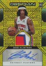 Bobi Klintman 2024-25 Obsidian GOLD Auto Autograph Patch RC Detroit Pistons 1/10