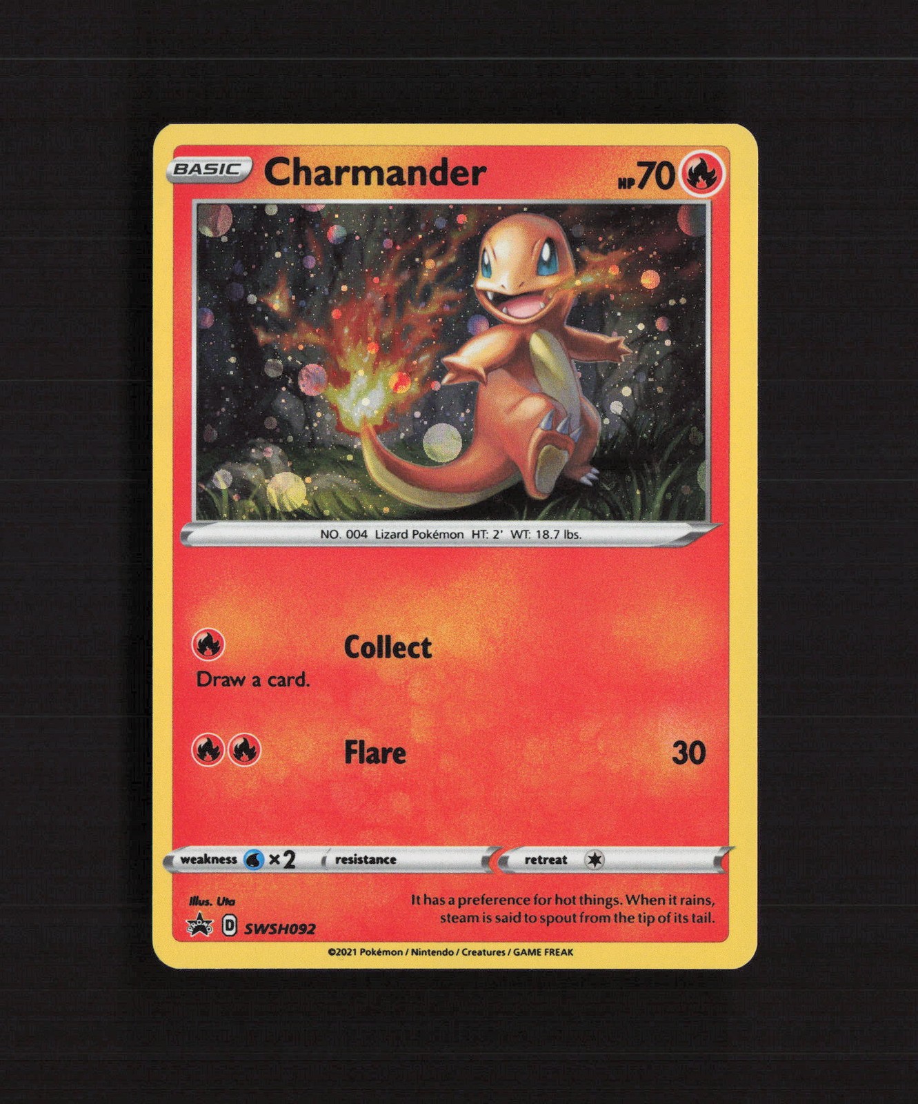 Charmander SWSH092 Sword & Shield Black Star Promo Cosmos Holo Pokemon Card NM