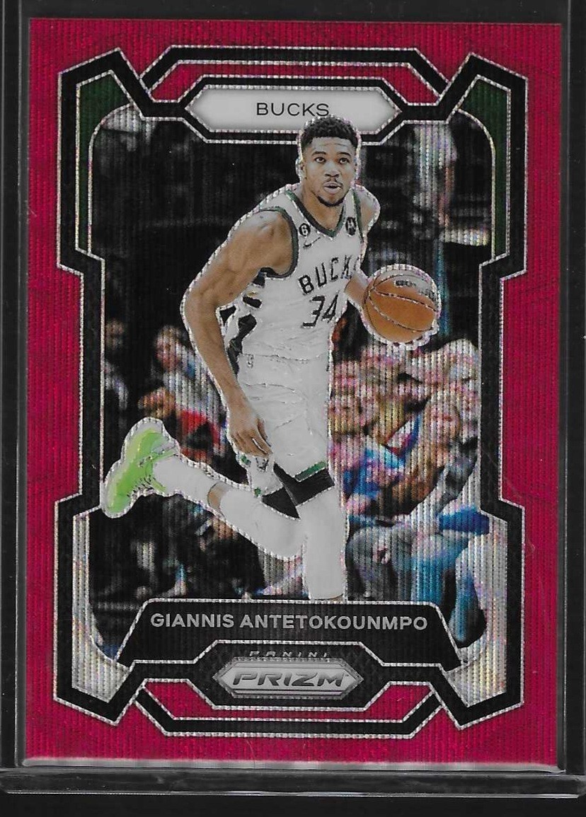 2023-24 Panini Prizm Prizms Ruby Wave #103 Giannis Antetokounmpo