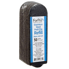 Forpro Professional Collection Stainless Steel Pedi File Refill, 100 Grit, Black