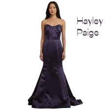 Hayley Paige Strapless Purple Maxi Dress NWOT Size 8