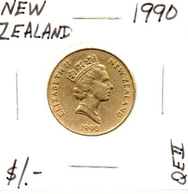 New Zealand - 1 Dollar - 1990 - Kiwi Queen Elizabeth II as