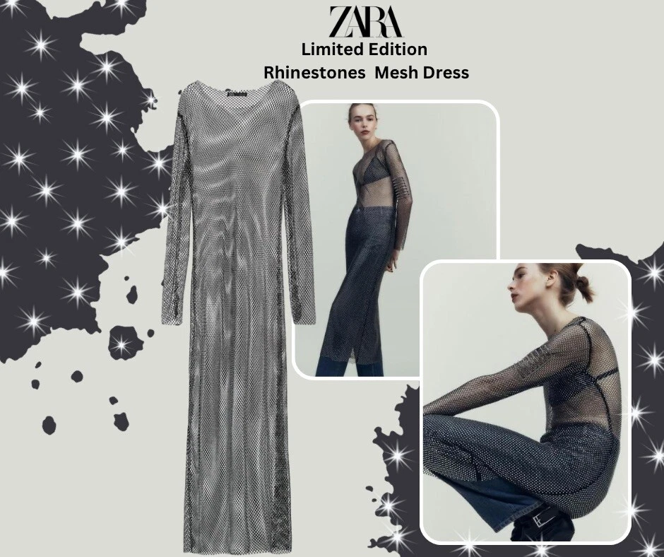 Zara black mesh clearance dress