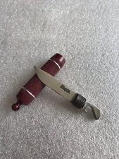 Vintage Soviet Barrel OLD knife Beer Bottle Opener Folding Pocket Travel USSR