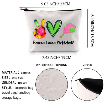 XYANFA Pickleball Make-up-Tasche – Geschenk Für Pickleball-Spielerinnen, Wasserdicht, 23x18 Cm