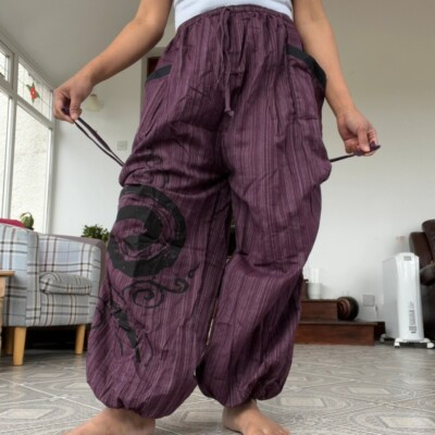 #ad Purple Baggy Harem Pants Boho Hippie Yoga Ali Baba Palazzo Trousers Mens Womens GBP 24.99