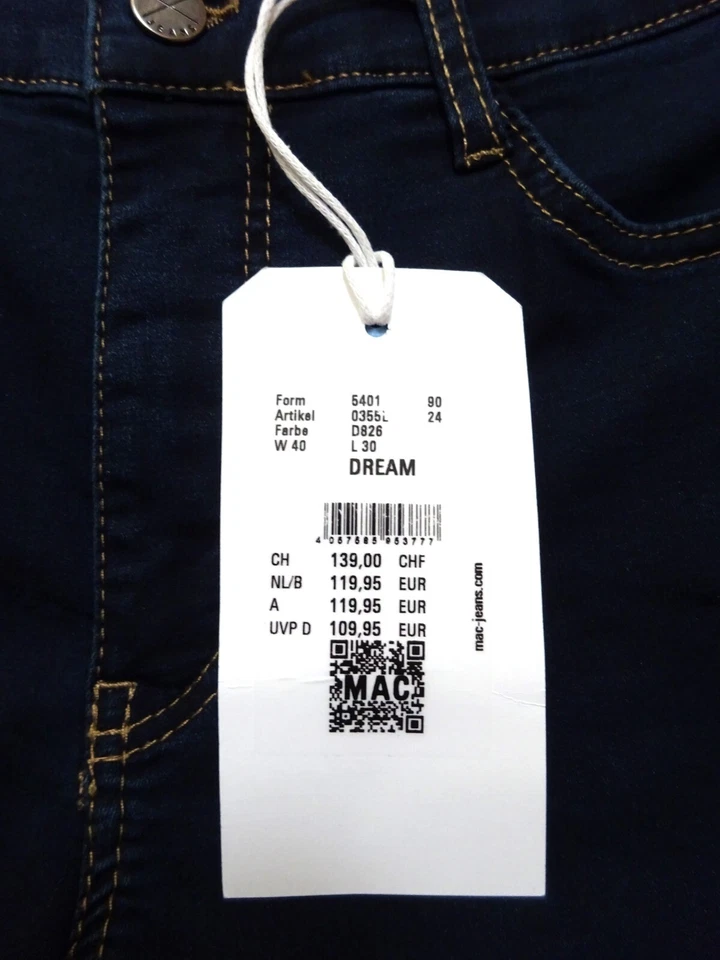 Mac Dream 5 Pocket Jeans Straight Leg blau Gr. 40/30 neu (NP109,95) - Bild 2 von 4