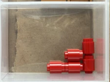 LEGO Parts - Red Brick, Round 1 x 1 Open Stud - No 3062b - QTY 5