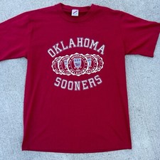 Vintage 80s Oklahoma Sooners College University Single Stitch T Shirt Size L