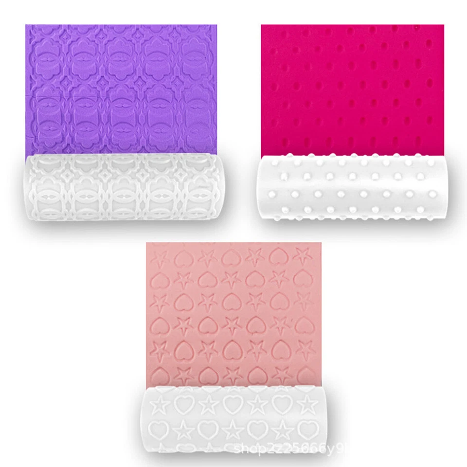 3Pcs Polymer Roller Stick Earrings Embossing Texture Clay Making Jewelry Craft - Image 2 of 4