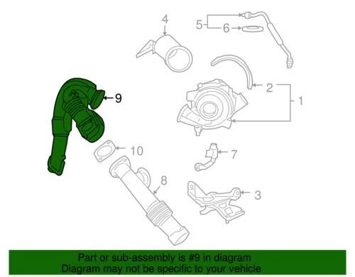 Conjunto de tubo de entrada genuino Ford Excursion 2003-2007 - izquierdo - 3C3Z - 6K854 - DB Foto 2 de 2