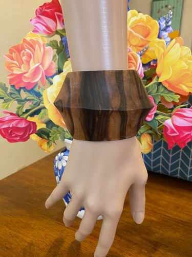 Bracelet Catherine Noll Sculpture Abstrait Art Déco bois