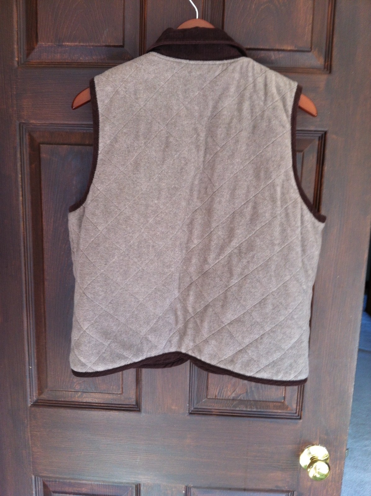 TALBOTS REVERSIBLE VEST BROWN MEDIUM - image 2