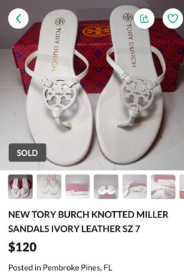 N様用⭐︎Tory Burch ホワイト ハイヒール Tory Burch Pierced Leather Slide Sandals | Saks Fifth Avenue
