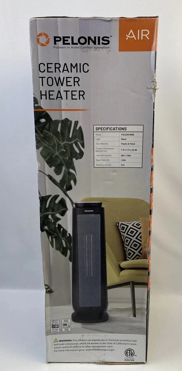 Pelonis Air Ceramic Tower Heater PSC23R4BBB Black 1,500 Watts New In Box  NIB | eBay
