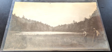 1910 RPPC Postcard  2 Men out exploring at the Lake 