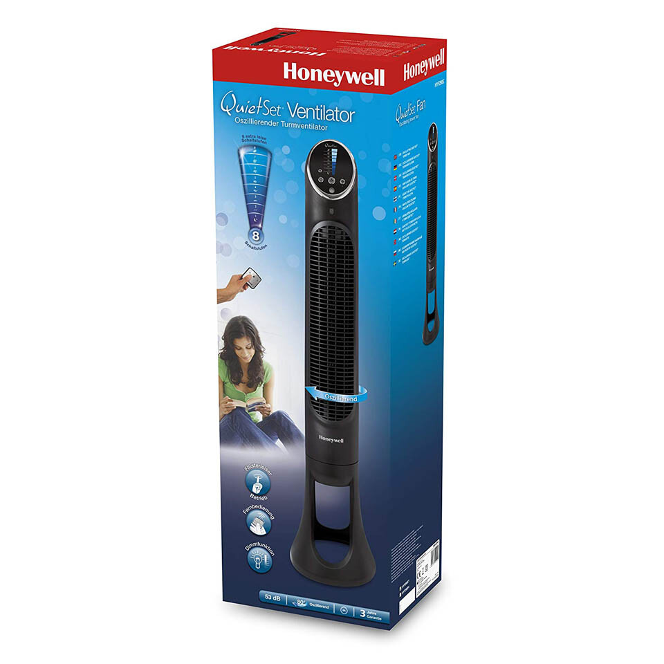 Honeywell Quietset 8 Speed Remote Control Oscillating Tower Floor Fan  HYF290E | eBay