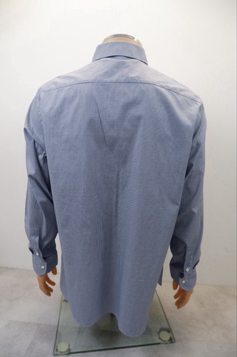 Camisa abotonada Ermenegildo Zegna para hombre talla 46 18 azul a cuadros manga larga - Imagen 5 de 10
