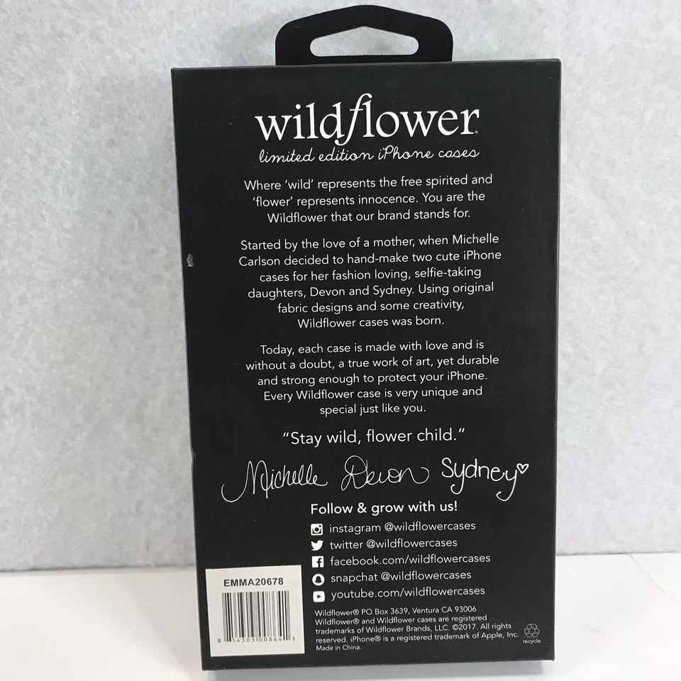 Wildflower limited edition Retro Flowers phone case for iphone 6/7/8 with Box — 第 2/3 张图片