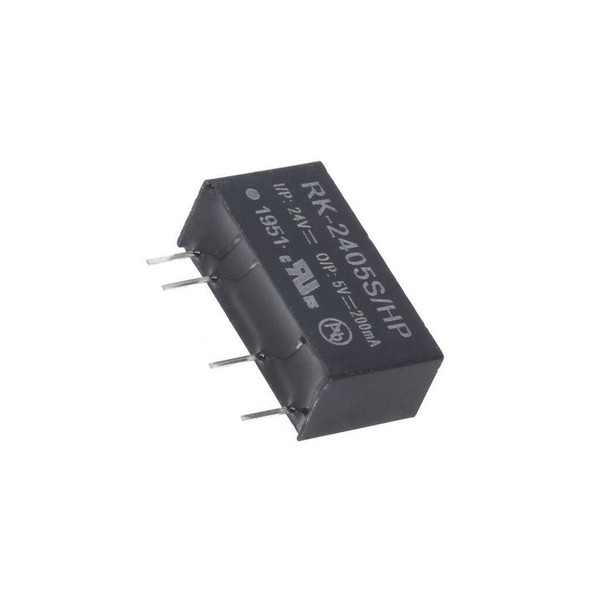 RK-2405S/HP Wandler: Dc/Dc 1W Ueing: 21,6-26,4V Uausg: 5VDC Iausg: 200Ma Recom-image