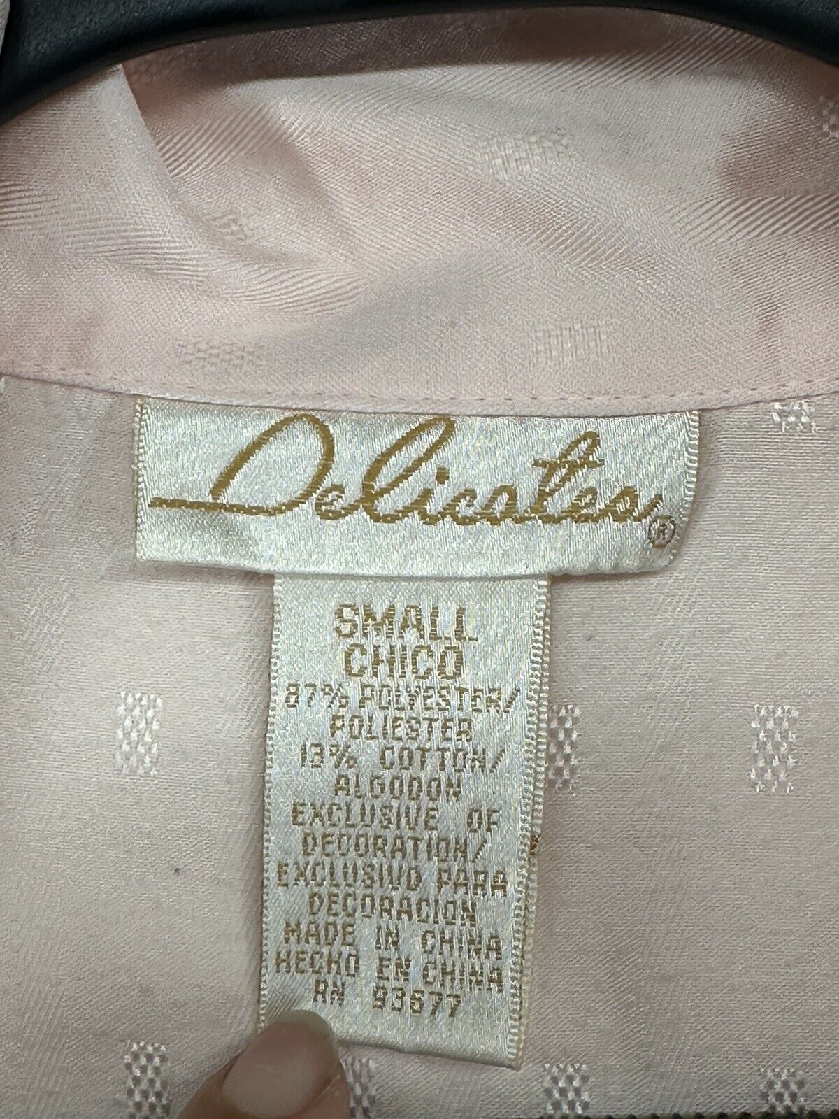 Delicates Pink Vintage Women’s Small Chico Night … - image 4