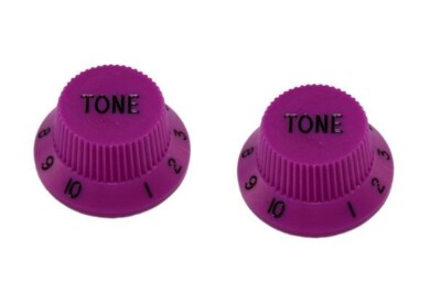 NEW - Tone Knobs (2) For Fender Strat, Fits USA Split Shaft Pots - PURPLE