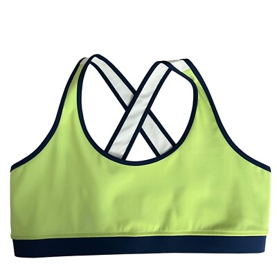 FourLaps Four Laps Infinity Sports Bra size L Tomatillo Lime Green Blue NWT
