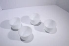 VINTAGE FEDERAL GLASS CUSTARD BOWLS, SET OF 4, MILK GLASS,