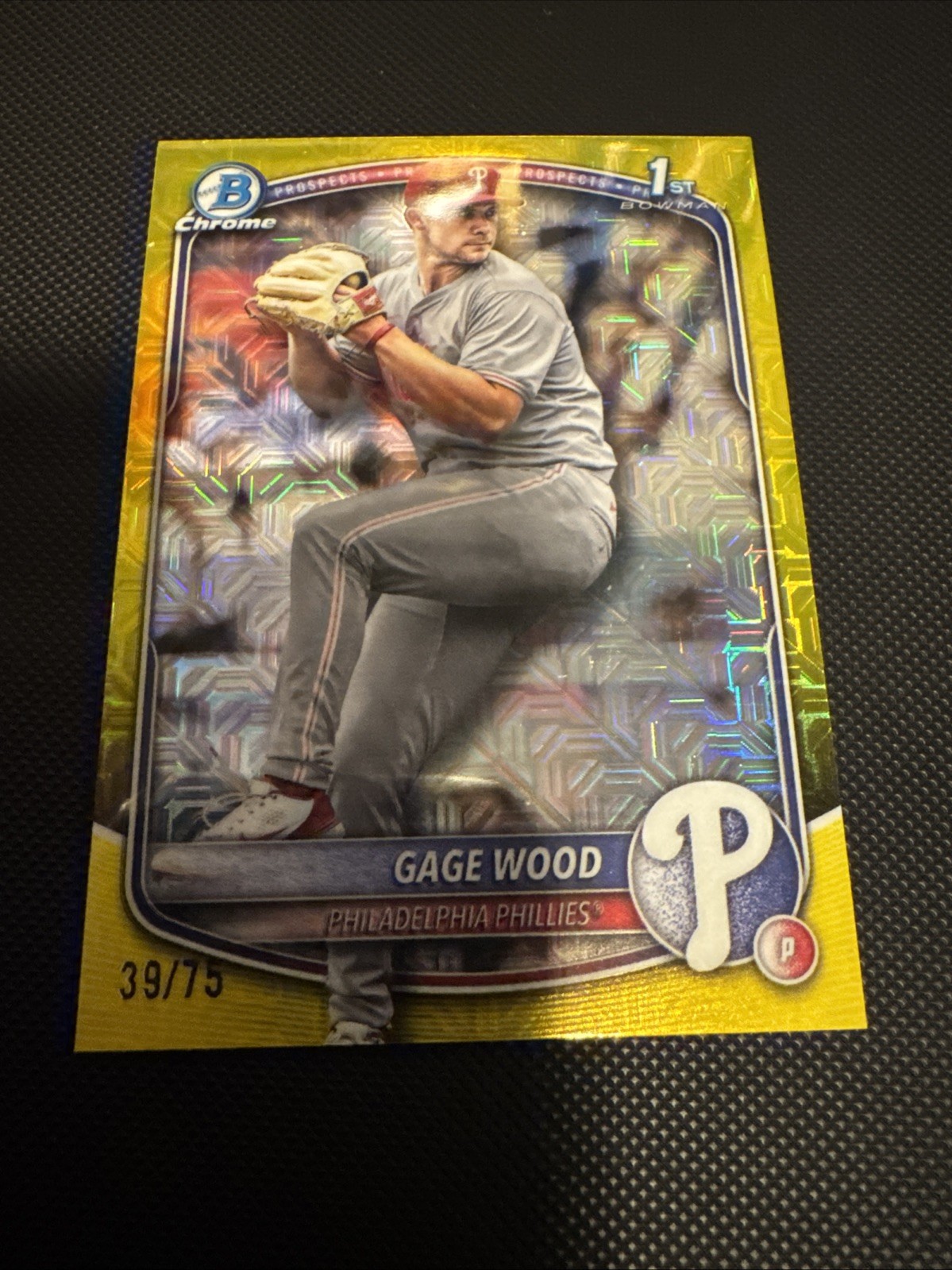 2025 Gage Wood Bowman Draft 1st- Yellow /75 Mojo Refractor