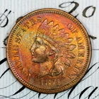 * 1874 * NEAR+ GEM BU MS INDIAN HEAD PENNY * FROM ORIGINAL COLLECTION