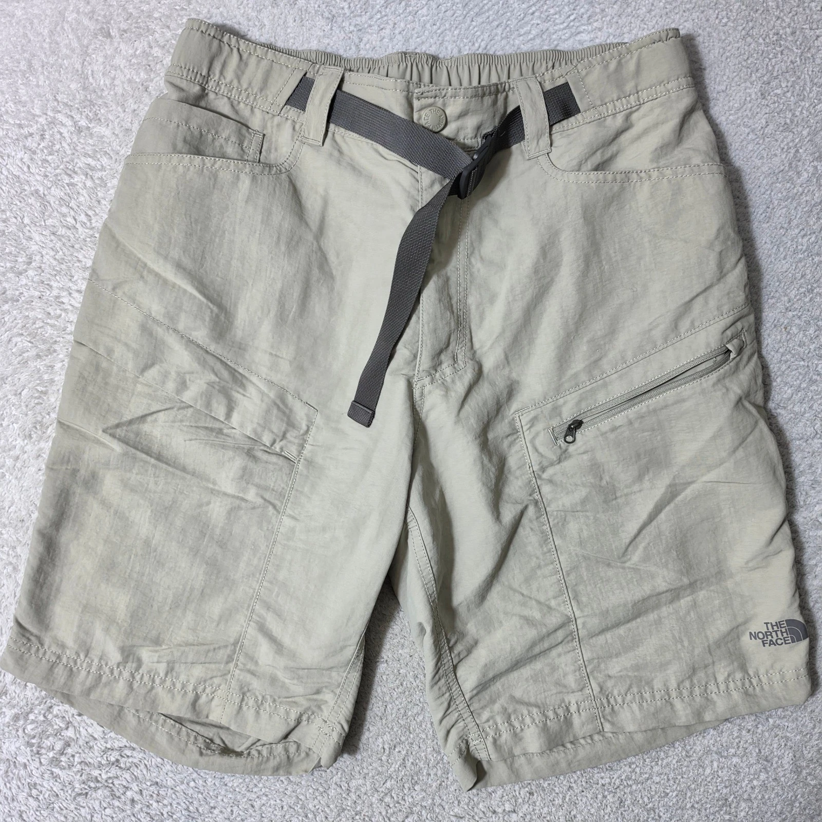 The North Face Shorts Mens Med 30/9 Tan Hiking Belted Cargo Utility