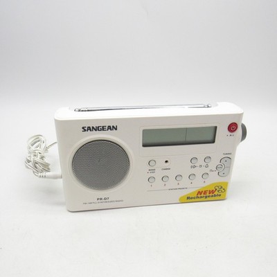 Sangean PR-D7 White AM FM Radio With AC Adapter TESTED