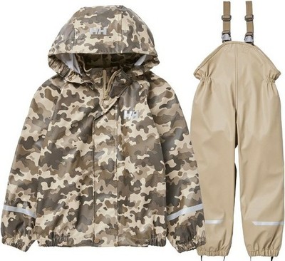 Helly Hansen Kids' Bergen 2.0 AOP Rain Set Size 92/2 Pebble/Galet NWTs 