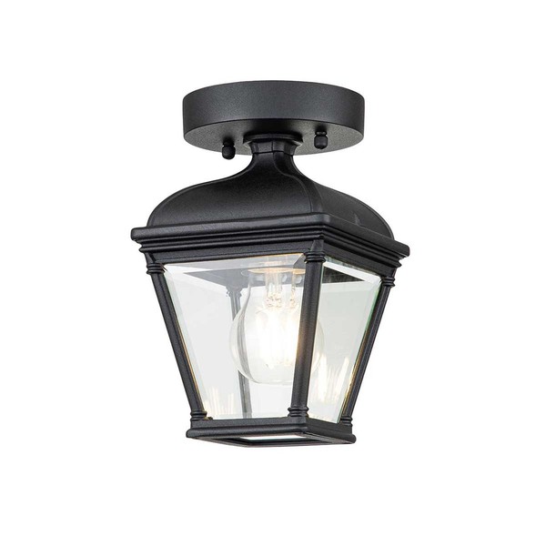 Deckenlampe AußEn Schwarz Aluminium Glas E27 IP44 B: 14,2 Cm Leuchte Eingang-image