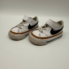 Nike Court Legacy Sneaker Toddler 4C White Black Tan DA5382-102 Low Top