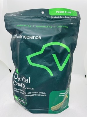VetriScience Healthy Mouth Dental Care Chews, Perio Plus 30 Sticks for Dogs