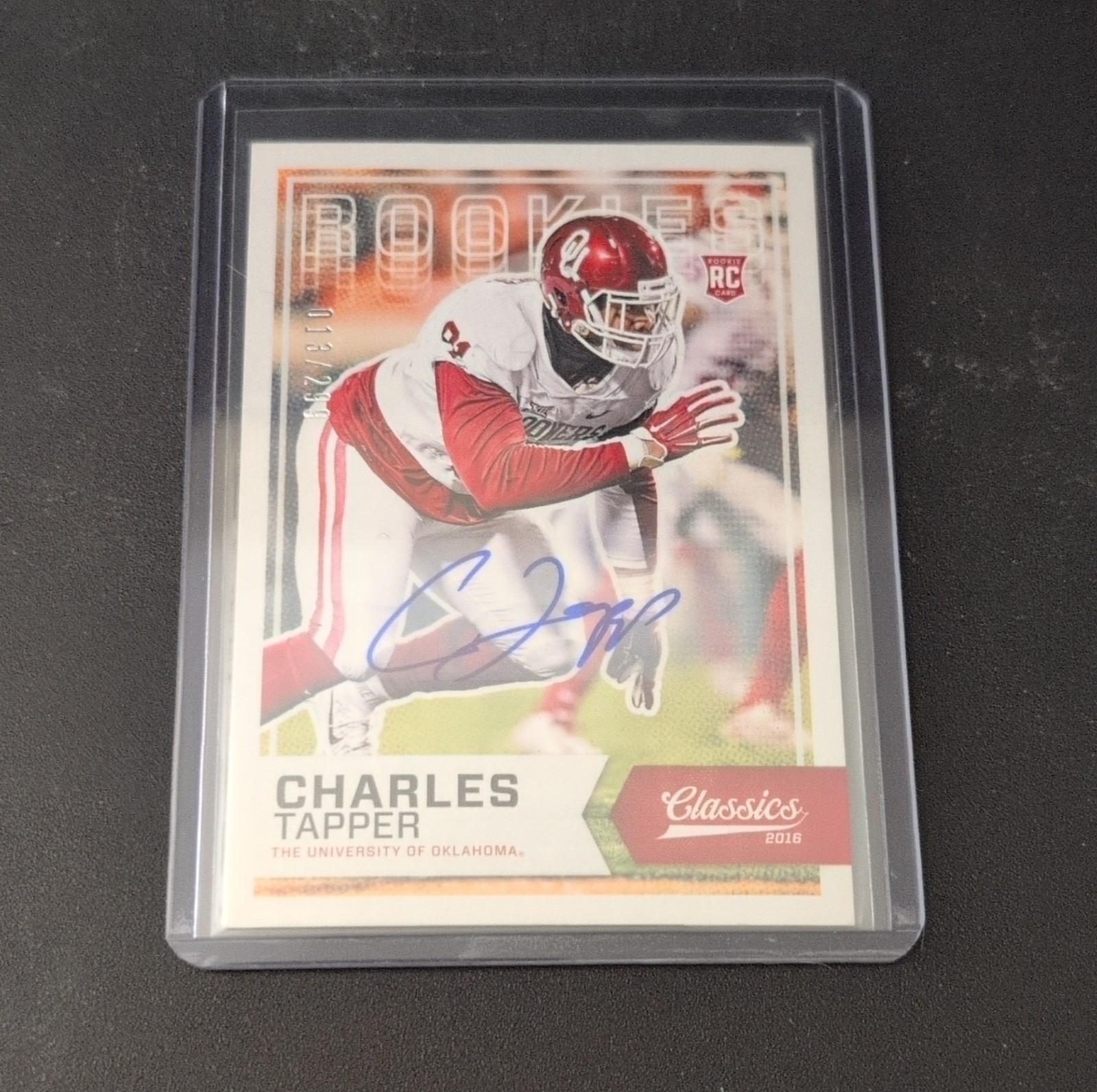 2016 Panini Classics Charles Tapper #242 Oklahoma Sooners Rookie Autograph /299