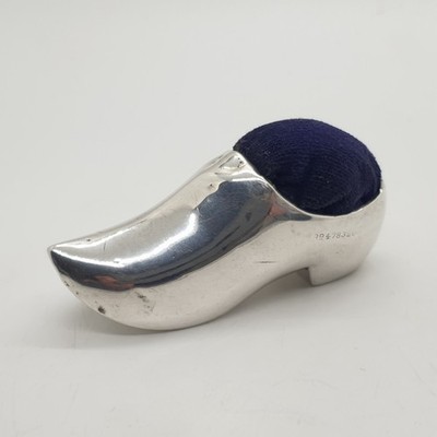 Sterling Silber blau Nadelkissen Schuh von B H Britton & Sons Birmingham 1911