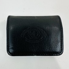 Vintage Ghurka Marley Hodgson Black Leather Coin Wallet Purse w/ Plaid Lining