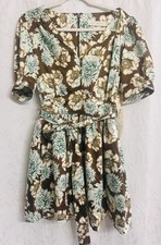 Happy X Nature NWT Sustainable Bohemian Satin Floral Puffy Sleeves Sundress Sm