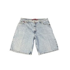 Vintage Tommy Hilfiger Men  s Y2K Light Wash Denim Shorts Size-40