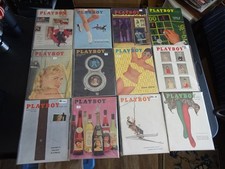1958 PLAYBOY MAGAZINE COMPLETE 12 ISSUES & LIBRARY CASE HUGH HEFNER BUNNY CLUB