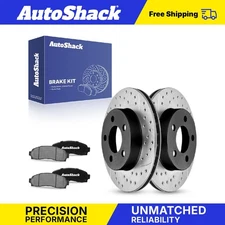 Front Drilled Slotted Brake Rotors Ceramic Pads for 2003-2011 Ford Ranger