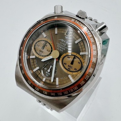 SEIKO ALBA AKA V657-6060 braunes Zifferblatt Datum Herren Quarzuhr JAPAN ausg...