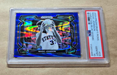 MAGIC JOHNSON ~~~ ( sp  /149 )  VARIATION BLUE SEISMIC ~~~ 2024 prizm PSA 10 GEM