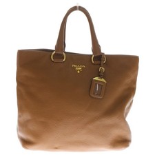 Prada Vitello Phoenix Brown Tote Bag Handbag 1BG865 Leather Used