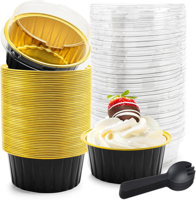 5 OZ Mini Loaf Pans with Lids Small Cake Containers Baking Cups for Pudding S...