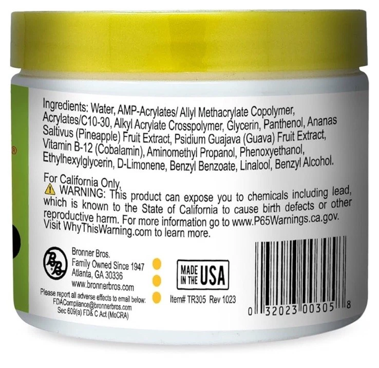 Gel de bloqueo firme Bronner Bros Tropical Roots sujeción fuerte para trenzas y giros 6 oz Foto 3 de 4