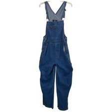 Rue21 Denim Overalls Womens Cargo Bibs Size Medium Carpenter 90  s Style